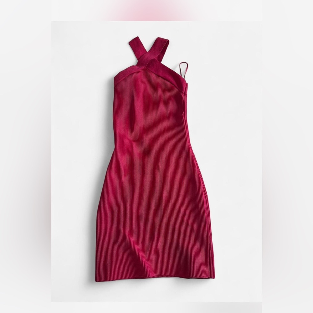 SOLD Babaton Strapless Magenta Dress